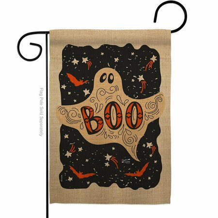 PATIO TRASERO 13 x 18.5 in. Ghoulish Boo Garden Flag with Fall Halloween Double-Sided Decorative Vertical Flags PA3910172